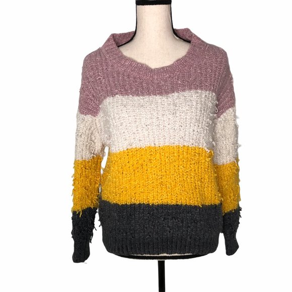DAVI & DANI COLORBLOCK OVERSIZED PULLOVER SWEATER - Picture 1 of 7